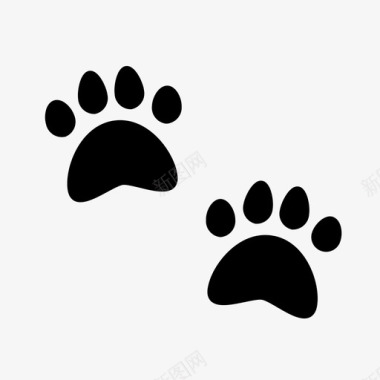 彩绘宠物爪印狗脚图标图标