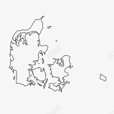 地图针丹麦地图欧洲岛屿图标图标