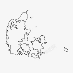 丹麦地图欧洲岛屿图标图标