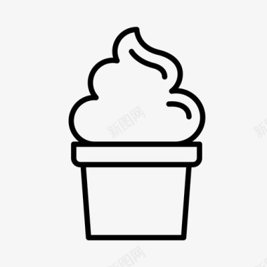 冰淇淋杯甜点冰淇淋图标图标