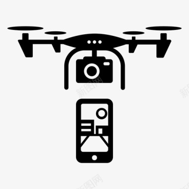 无人机视频摄像机手机图标图标