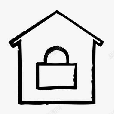 上锁的房子保护安全图标图标