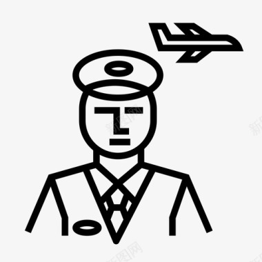 飞行员机组人员航空公司飞行员图标图标