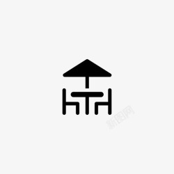 海滨长廊长廊户外餐厅图标高清图片