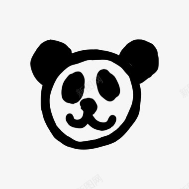 熊猫手绘线框图标图标