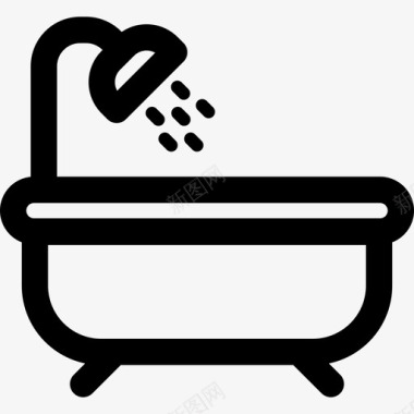 浴缸家具图标图标
