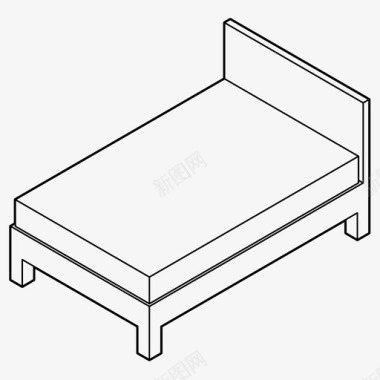 卧室卧室床休息图标图标