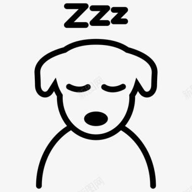 困倦的狗睡觉的狗宠物图标图标
