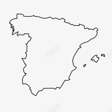 西班牙地图欧洲地理图标图标