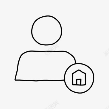 家庭用户手绘房屋图标图标