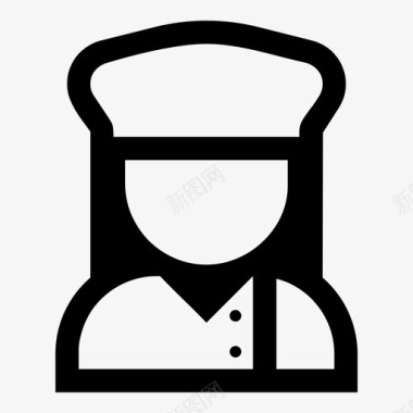 女厨师面包师厨师图标图标