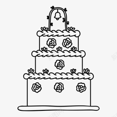 圆形蛋糕蛋糕甜点婚礼图标图标