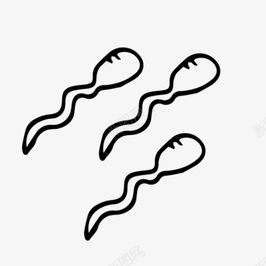 精子婴儿涂鸦图标图标
