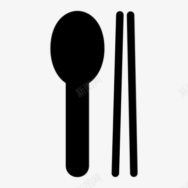 勺子和筷子餐厅厨房图标图标