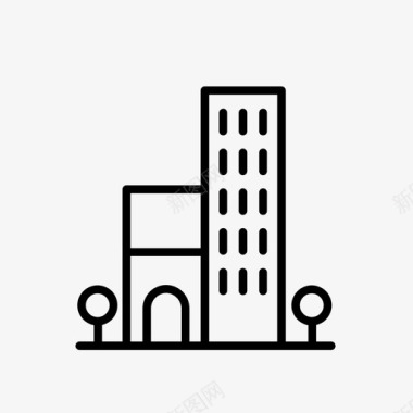 城市建筑物高层建筑图标图标