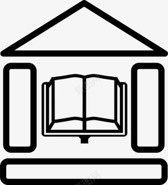 图书馆书籍建筑图标图标