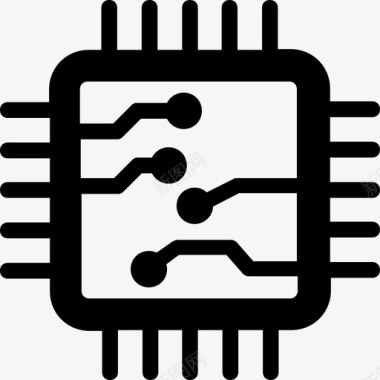 处理器芯片电路图标图标