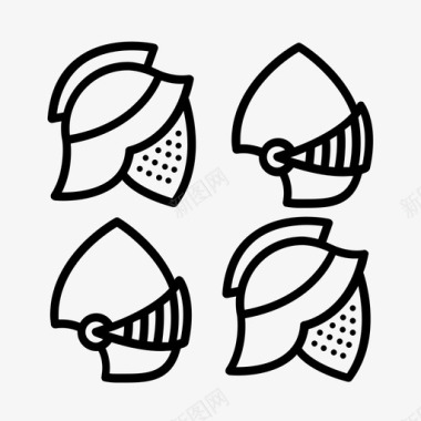 骑士头盔盔甲中世纪图标图标