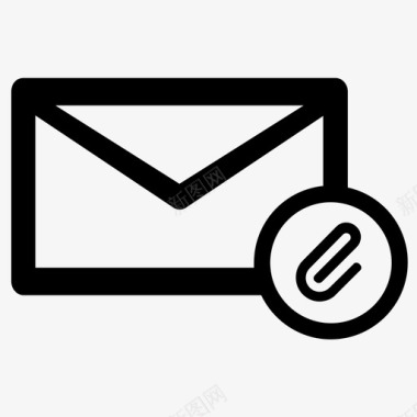 电子邮件附件信封回形针图标图标