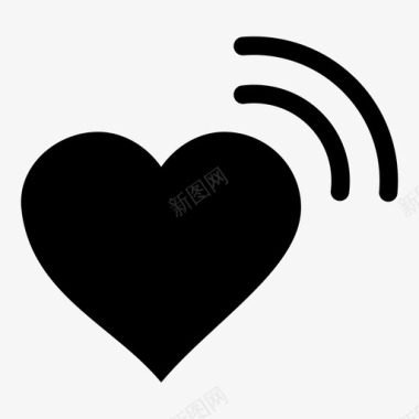 心脏信号广播无线电信号图标图标
