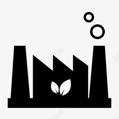 绿色PNG绿色能源工厂生物质环保植物图标图标