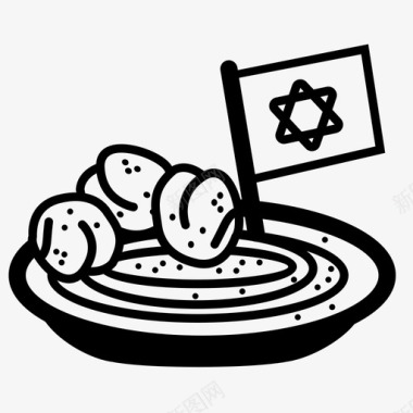 以色列鹰嘴豆以色列食品街头食品图标图标
