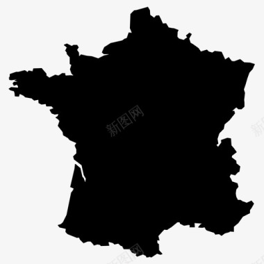 法国地图欧洲法国版图图标图标