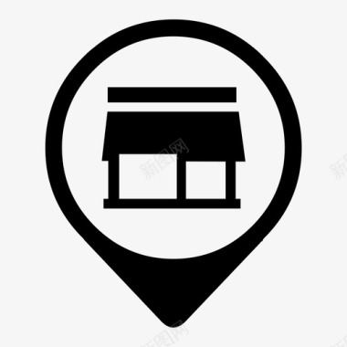 商店地图针地图元素图标图标