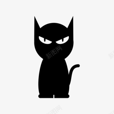 猫黑猫万圣节图标图标