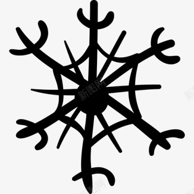 冰晶网手绘圣诞节图标图标
