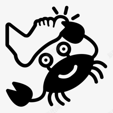 大海螃蟹夹蟹夹海滩图标图标