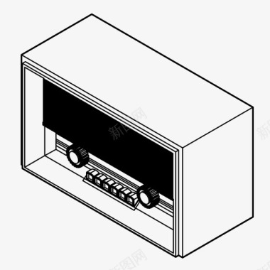 复古素材收音机音乐调谐器电台图标图标