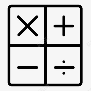 计算器数学学校图标集合图标