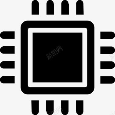 处理器芯片电路图标图标