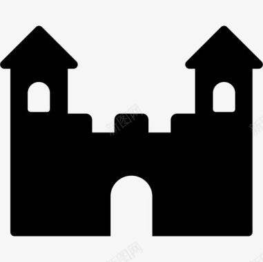 有两座塔的城堡建筑在庙里图标图标