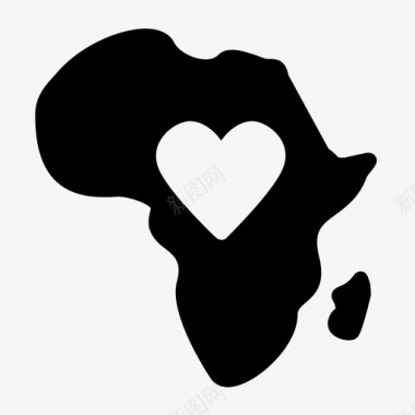 爱心标志爱非洲非洲慈善图标图标