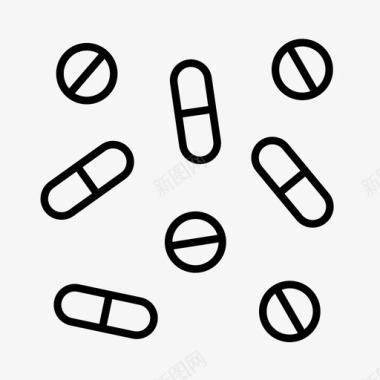 药片药物运动图标图标