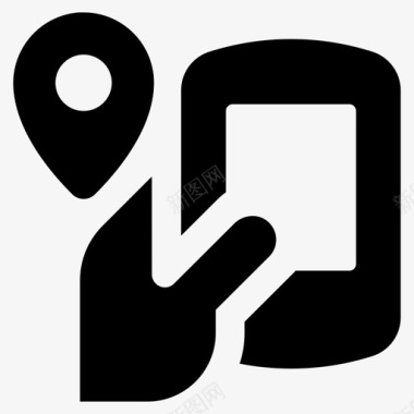 导航手机导航单声道旅行图标图标