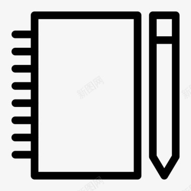 铅笔笔记本元素笔记本和铅笔编辑记事本图标图标