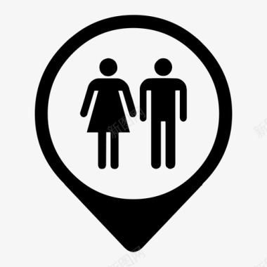 夫妇夫妇男人地图针图标图标