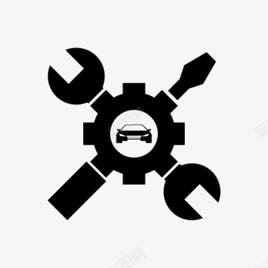 服务车身车间汽车图标图标