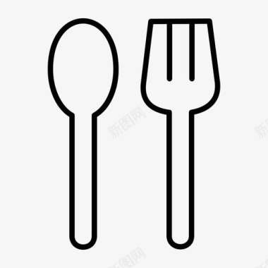 勺子和叉子餐具吃图标图标