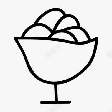 冰淇淋圣代饮料玻璃杯图标图标
