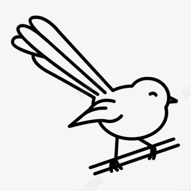 扇尾小鸟新西兰图标图标