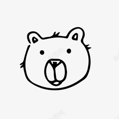 熊獾熊涂鸦图标图标