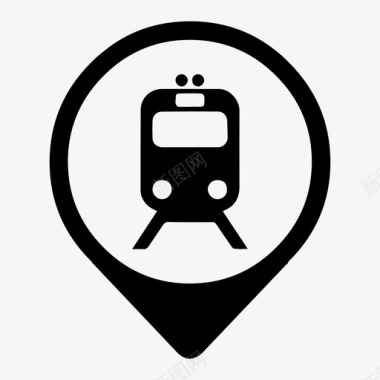 公交地铁标识火车地图针地铁图标图标