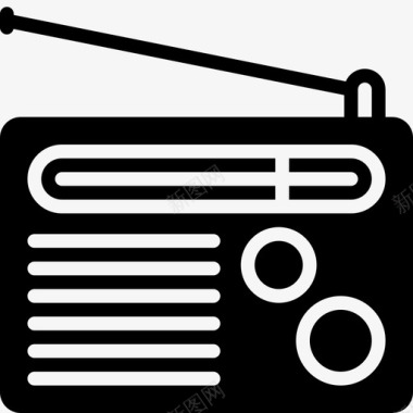 韩国复古收音机音乐播放器图标图标
