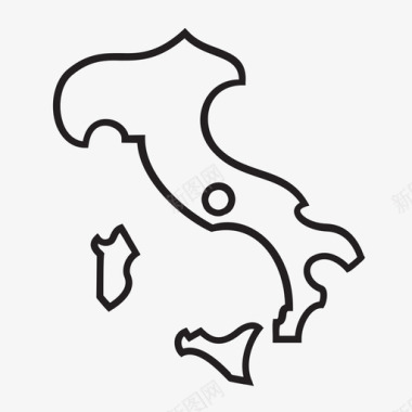 风格化意大利国家欧洲图标图标