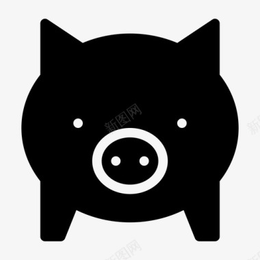 猪肉干猪动物猪肉图标图标