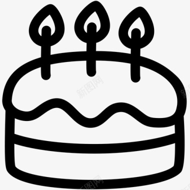 生日蛋糕蛋糕装饰派对图标图标